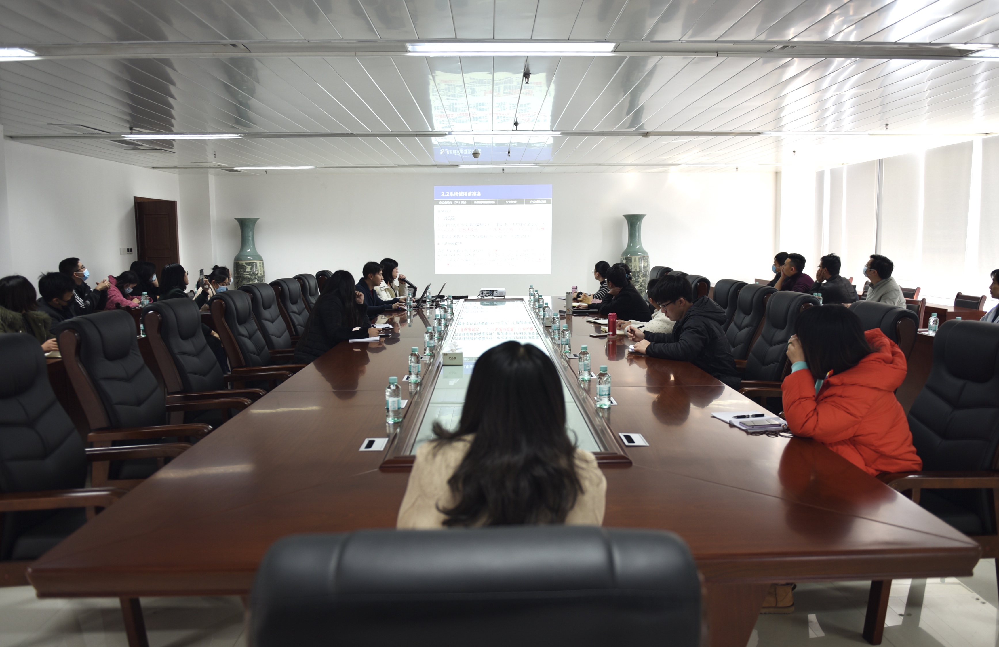 js345线路检测进行OA办公系统培训会